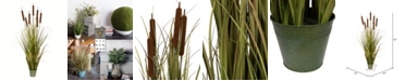 Vickerman 60" Artificial Potted Grass with Cattails